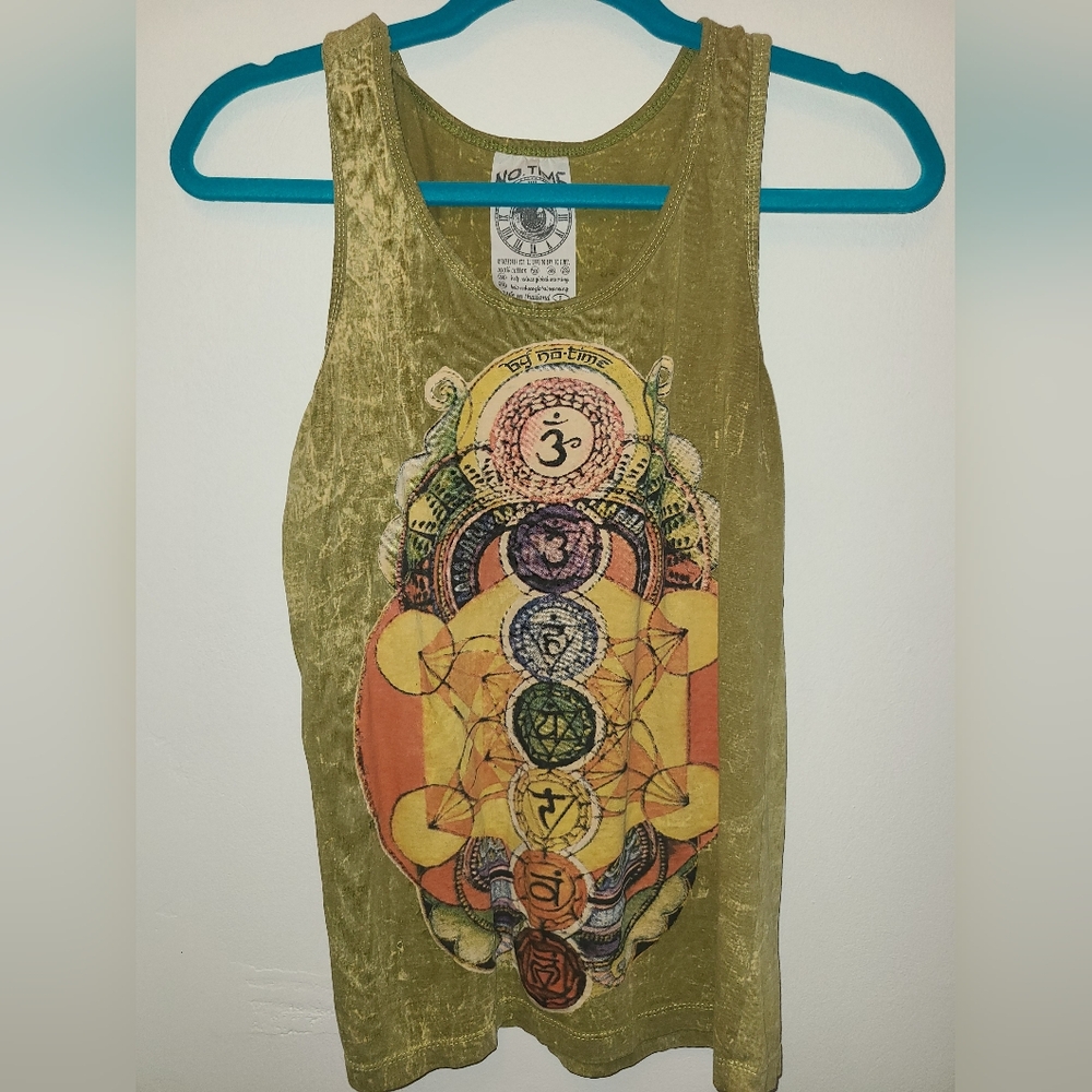 NO TIME Geometric Chakra Graphic Top
